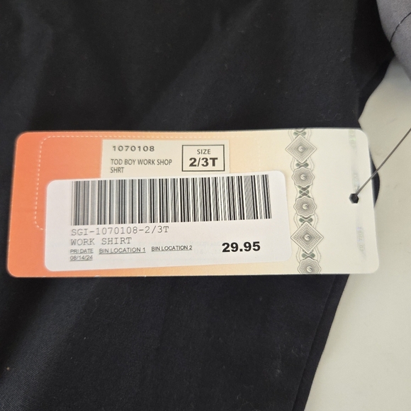 Harley-Davidson Toddler Boys Black Gray Button Front Work Shop Shirt Size 2/3T - Picture 4 of 7